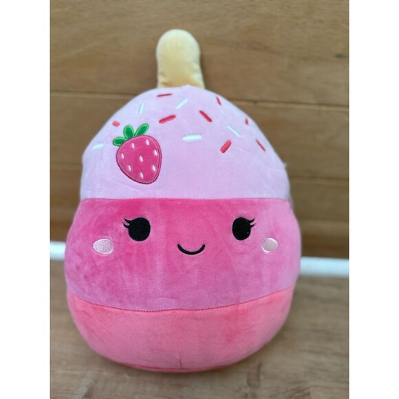 Squishmallows Accessories - VHTF NWT Original Squishmallows Pama Strawberry Ice Cream Plush Toy 12" Pink Spr